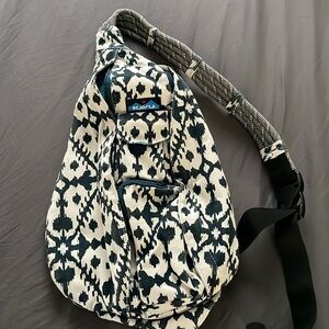 KAVU Rope Sling Crossbody Backpack 
Color navy blue and white